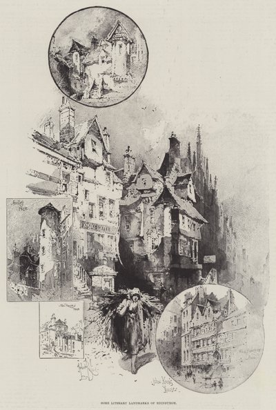 Noen litterære landemerker i Edinburgh av Herbert Railton